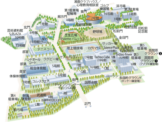 湘南キャンパス内マップ