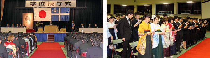熊本、阿蘇両キャンパスの2014年度秋学期学位授与式を挙行しました