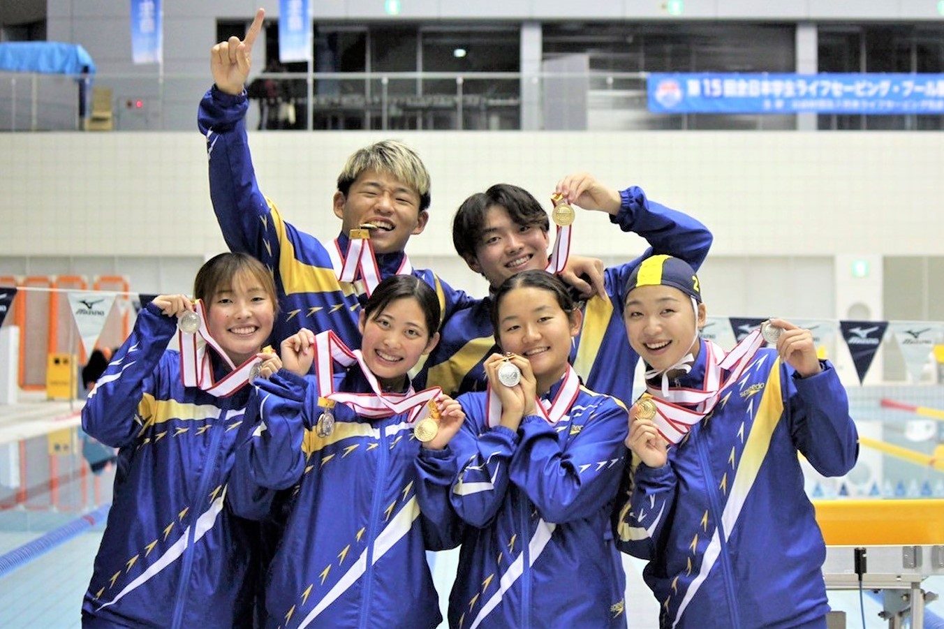 東海大学練習着 ライフセービングクラブCRESTの女子がプールインカレで3連覇を達成