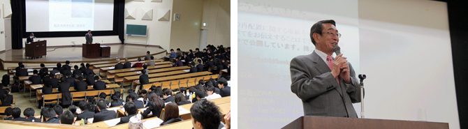 湘南キャンパスで神奈川県秦野市の古谷義幸市長が講演しました